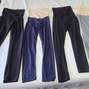 Maternity Leggings in Black, Blue, and Gray